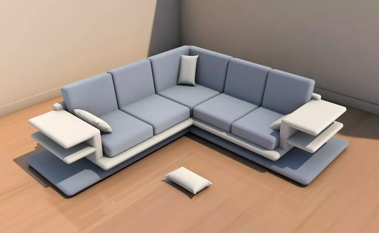 Long sofa 3D model_0