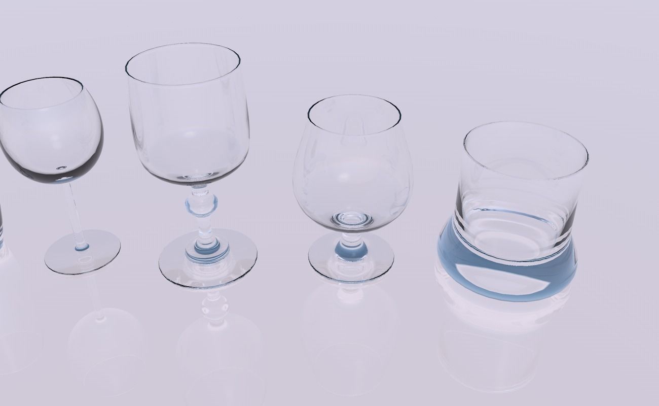 Pack of glasses 3D model_6