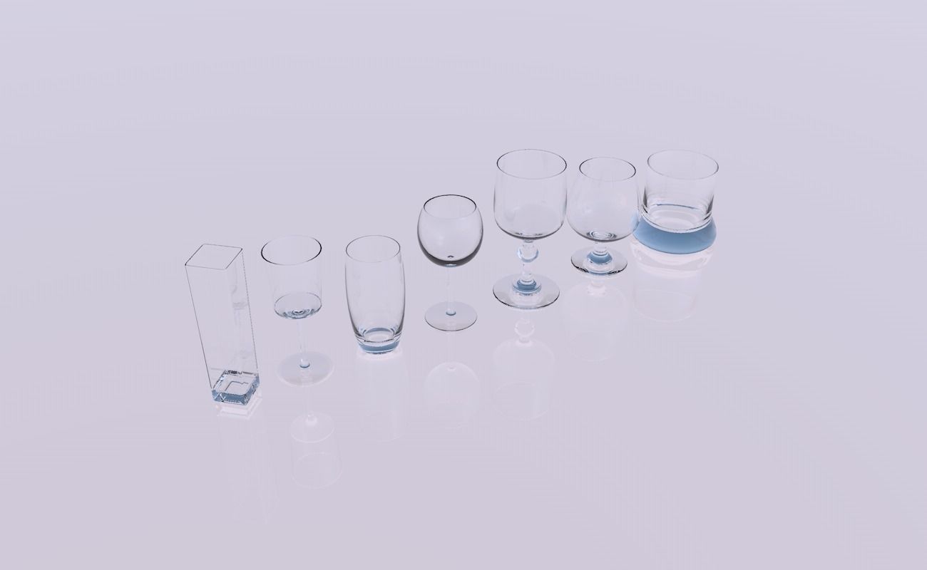 Pack of glasses 3D model_4