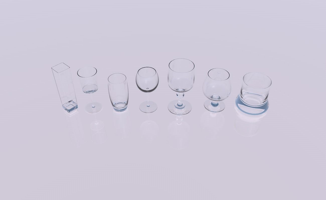 Pack of glasses 3D model_3