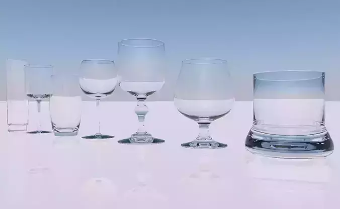 Pack of glasses 3D model