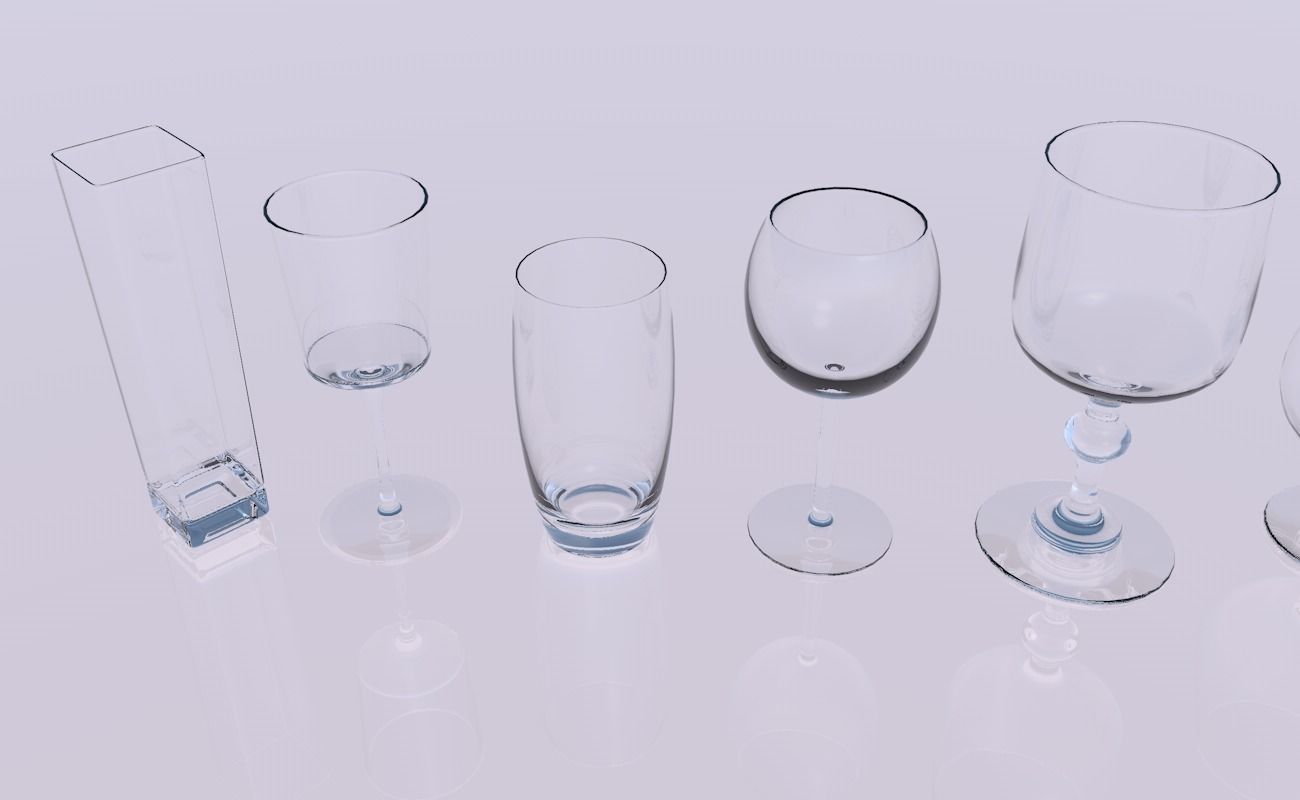 Pack of glasses 3D model_7