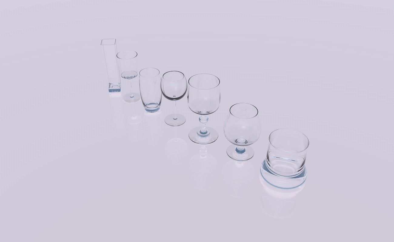 Pack of glasses 3D model_2