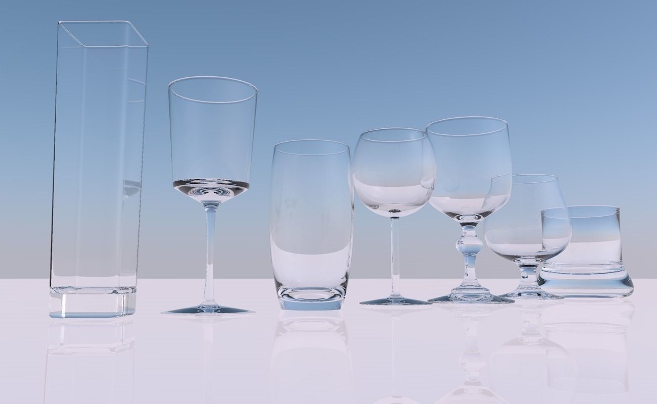 Pack of glasses 3D model_1