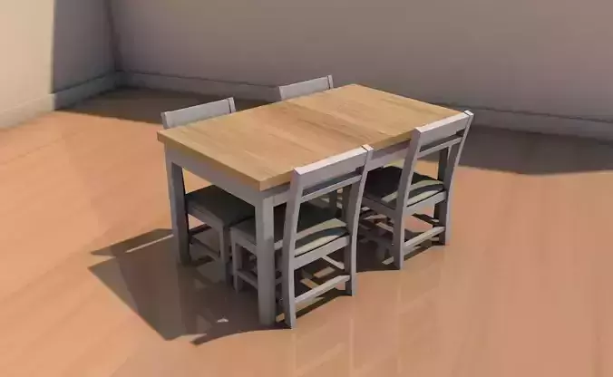 Table with cadiras 3D model