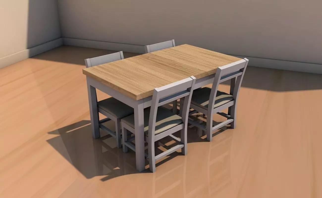 Table with cadiras 3D model