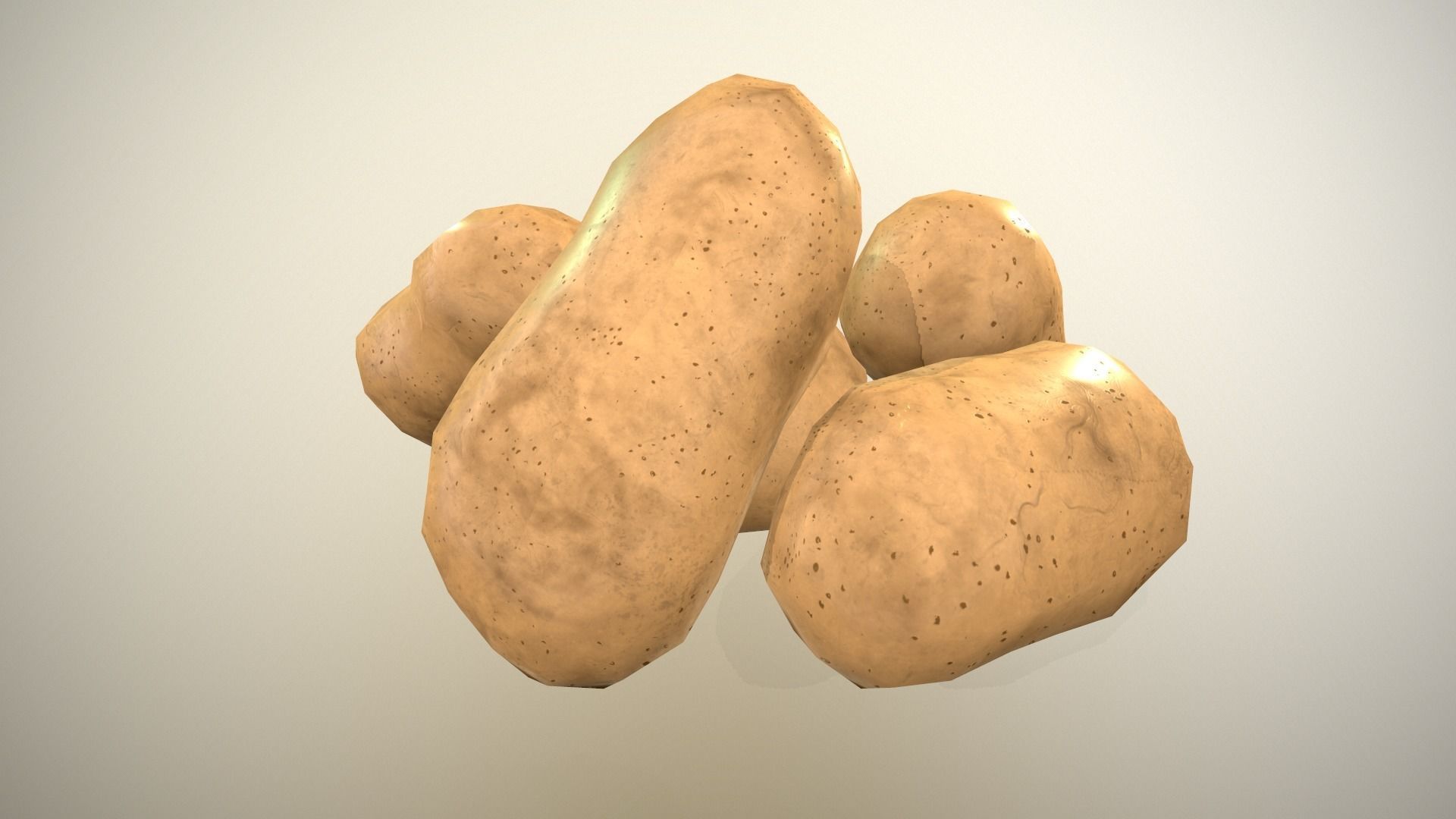 Potatoes pile of Low-poly 3D model_3