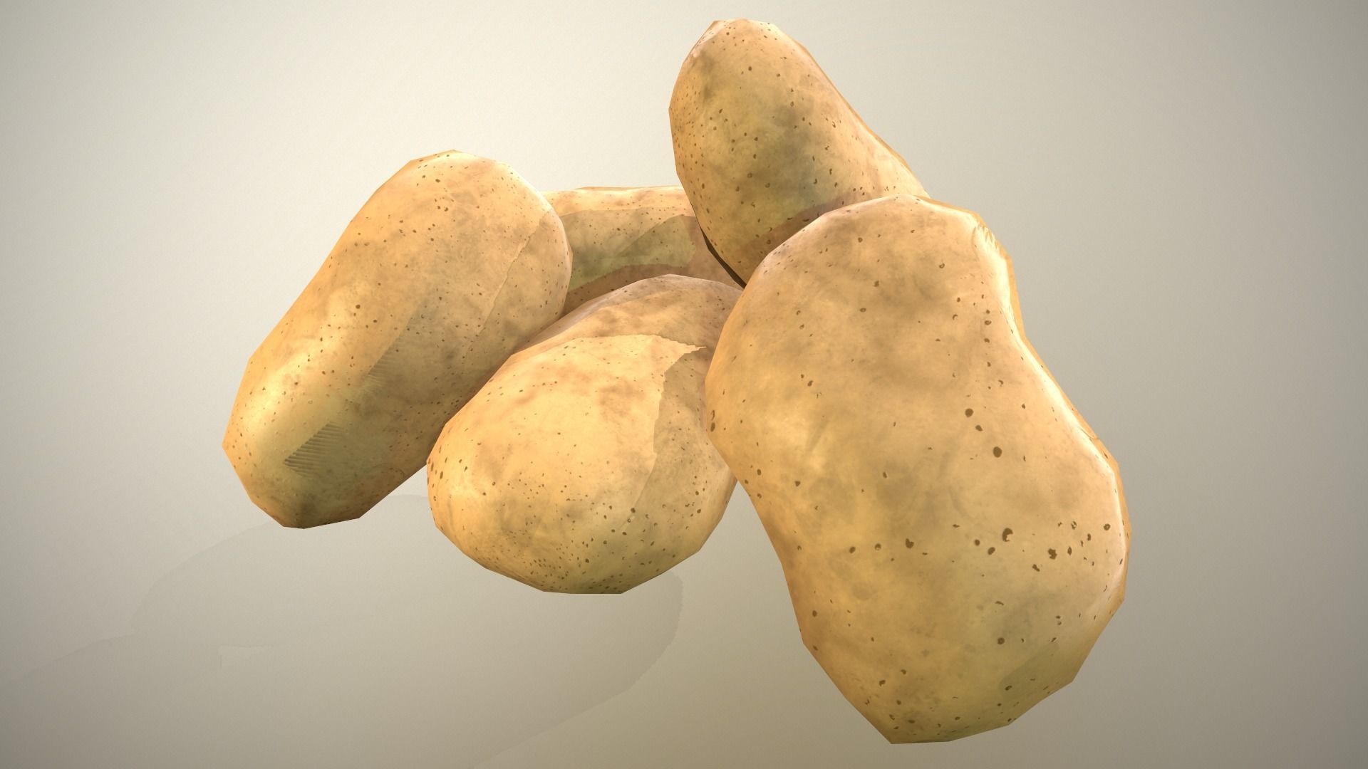 Potatoes pile of Low-poly 3D model_4