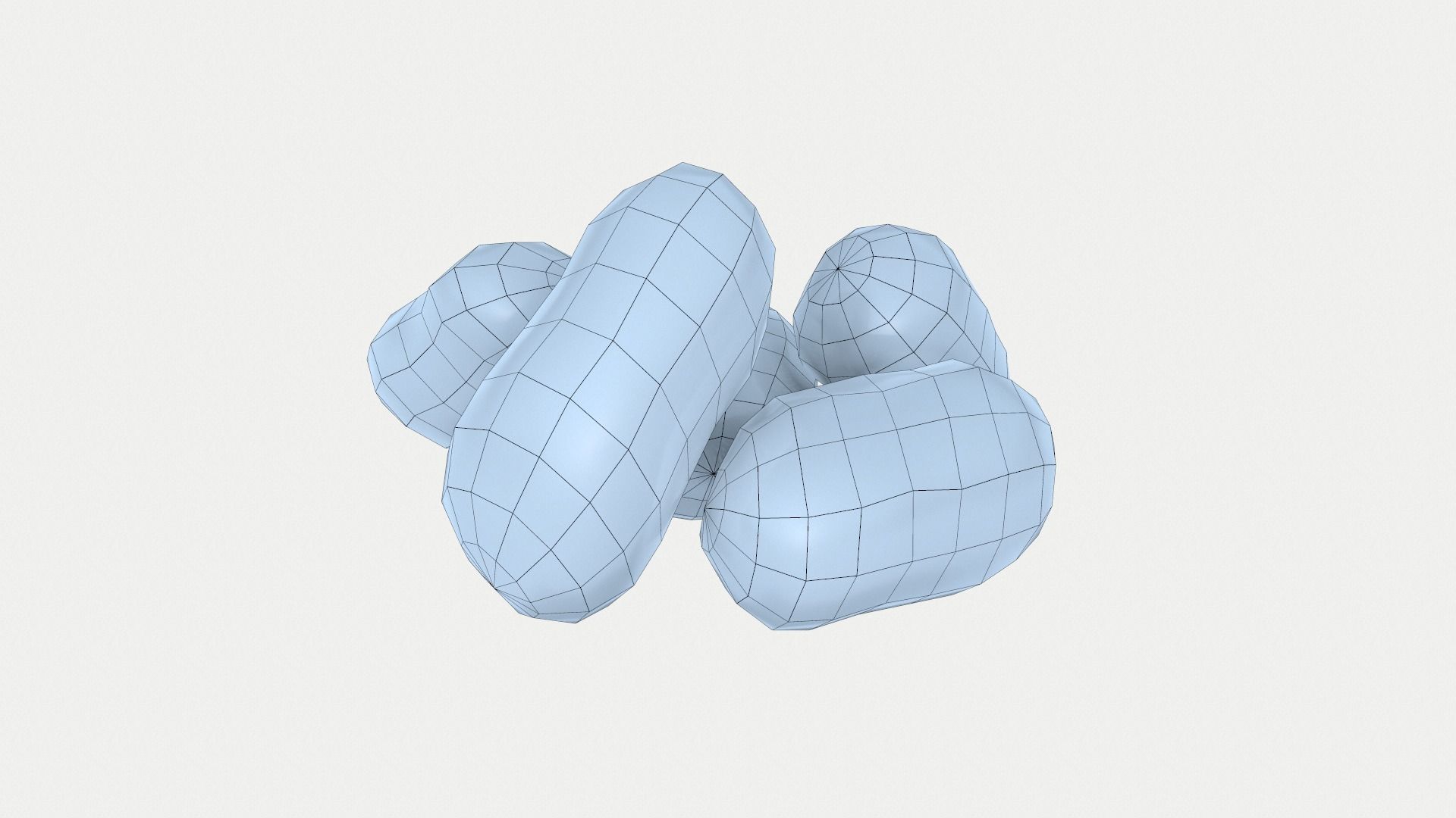 Potatoes pile of Low-poly 3D model_7
