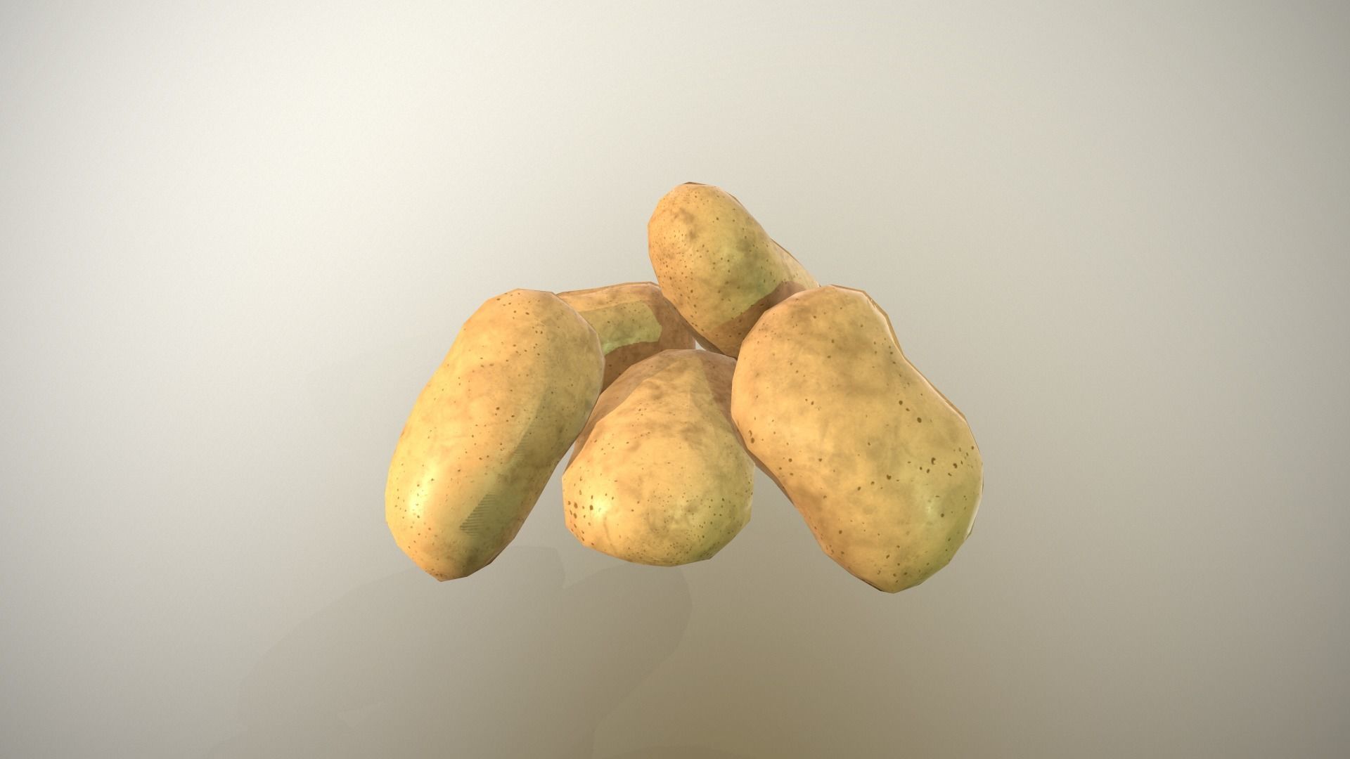 Potatoes pile of Low-poly 3D model_2
