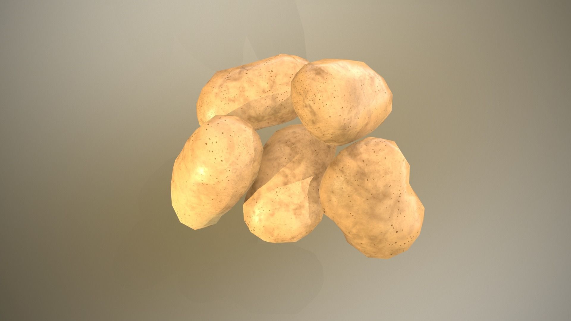 Potatoes pile of Low-poly 3D model_5