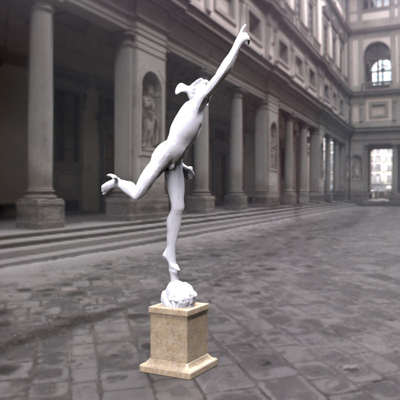 Mercury statue of gymnast 3D model_2