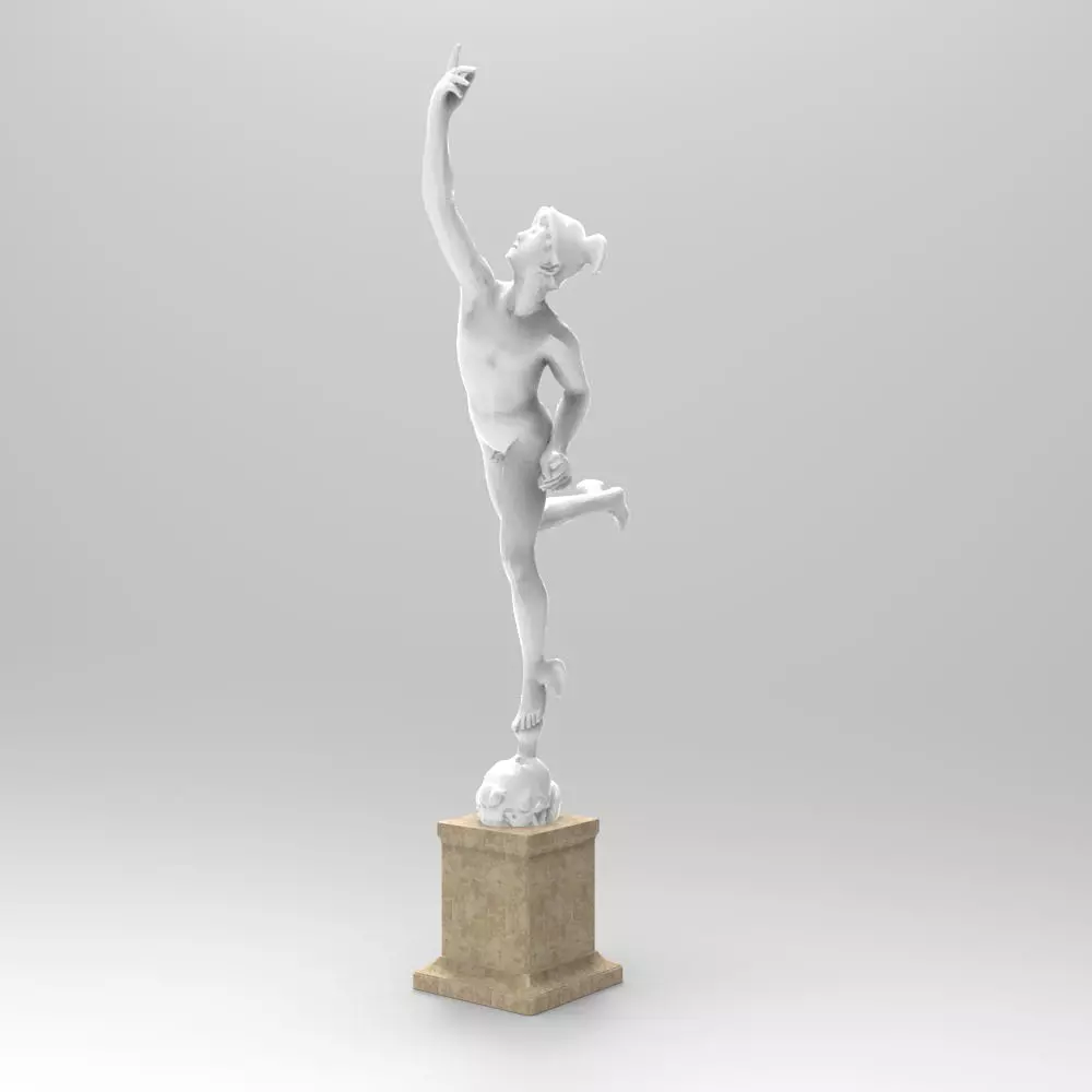 Mercury statue of gymnast 3D model_0