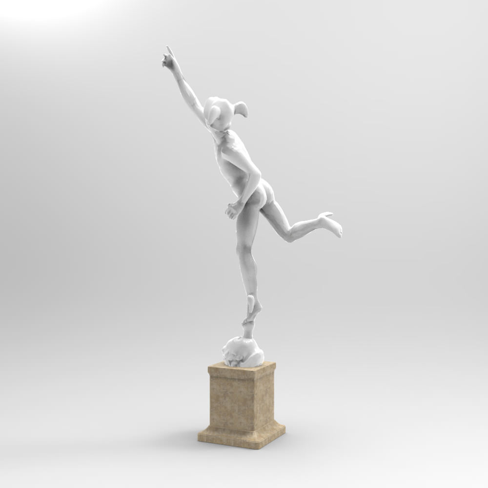 Mercury statue of gymnast 3D model_3