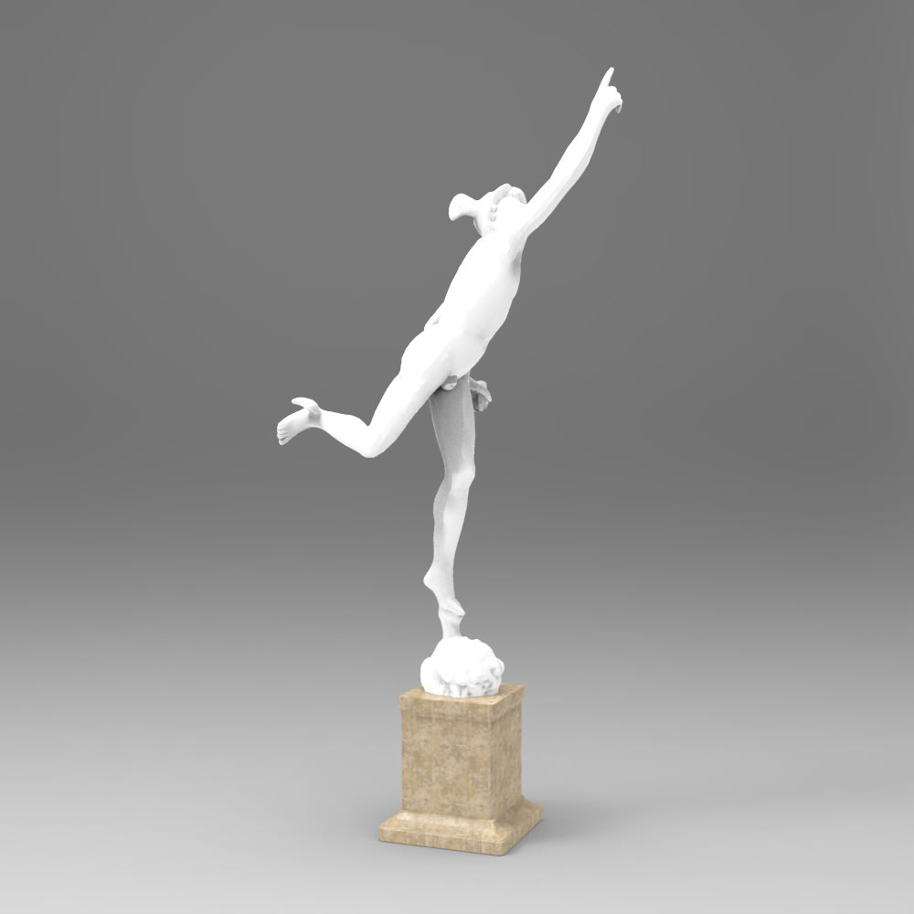 Mercury statue of gymnast 3D model_1