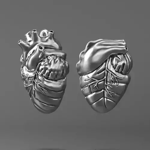 pendant heart double sided for  3d print 3D print model