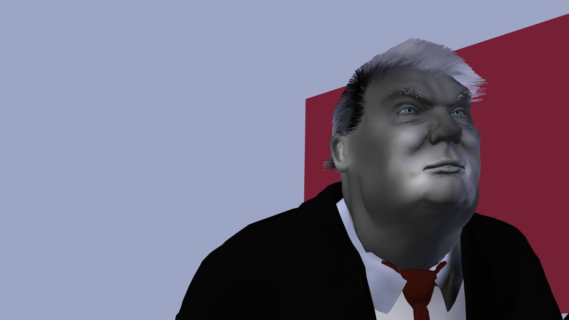 Donald Trump Rigged Animated Character 2018 3D model_9