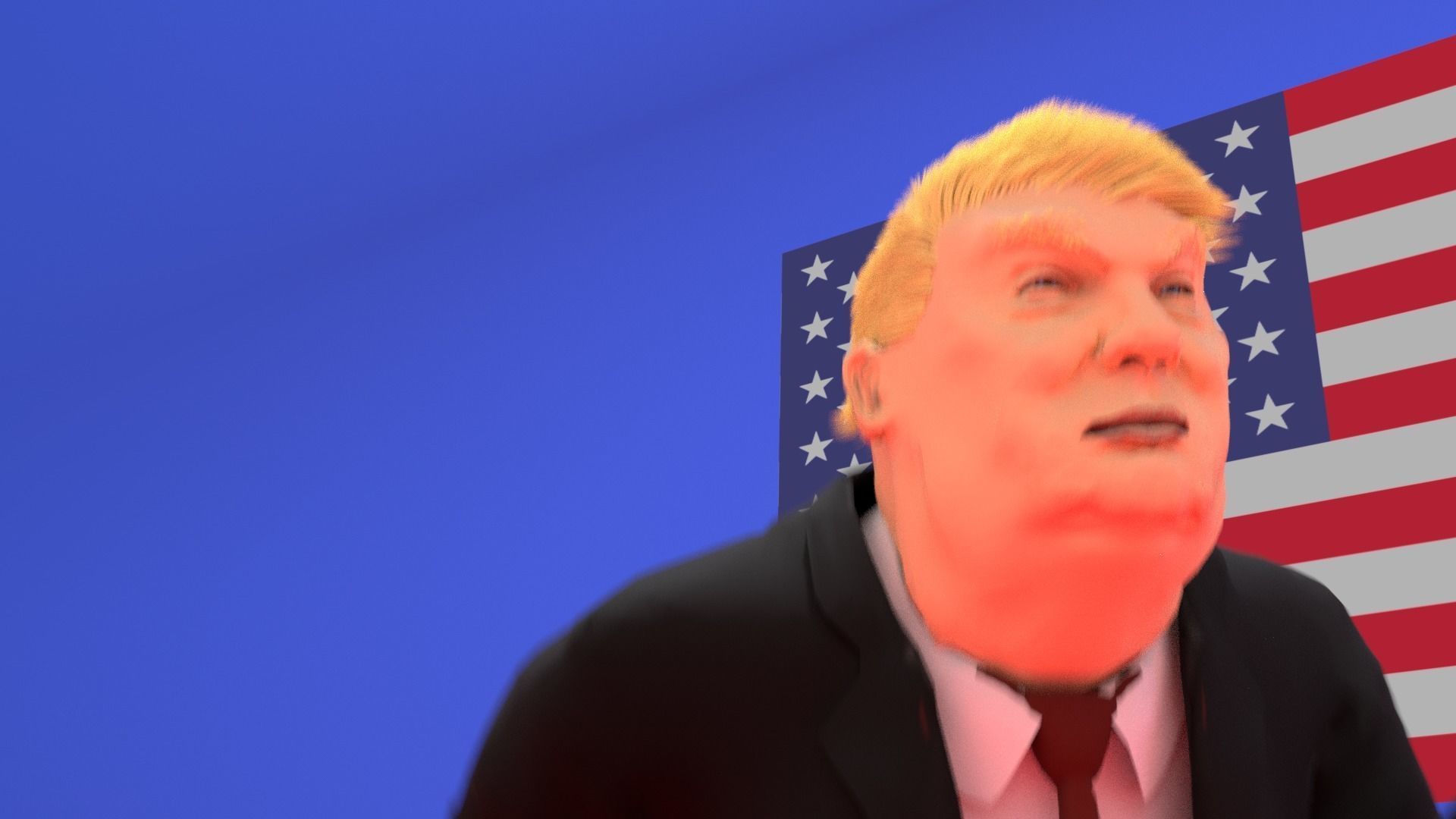 Donald Trump Rigged Animated Character 2018 3D model_6