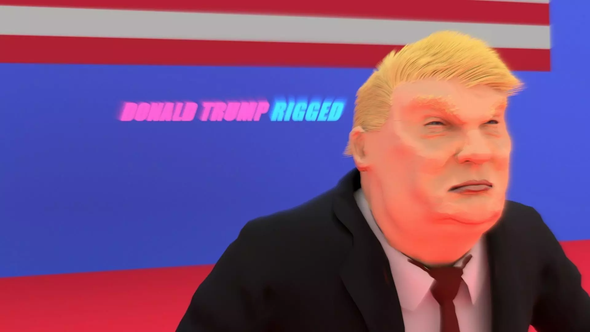 Donald Trump Rigged Animated Character 2018 3D model_0