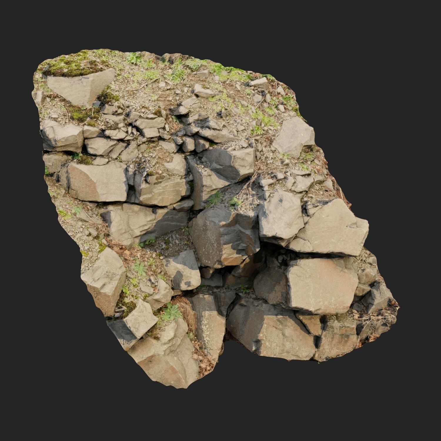 3d scanned cliff face M 3D model_7