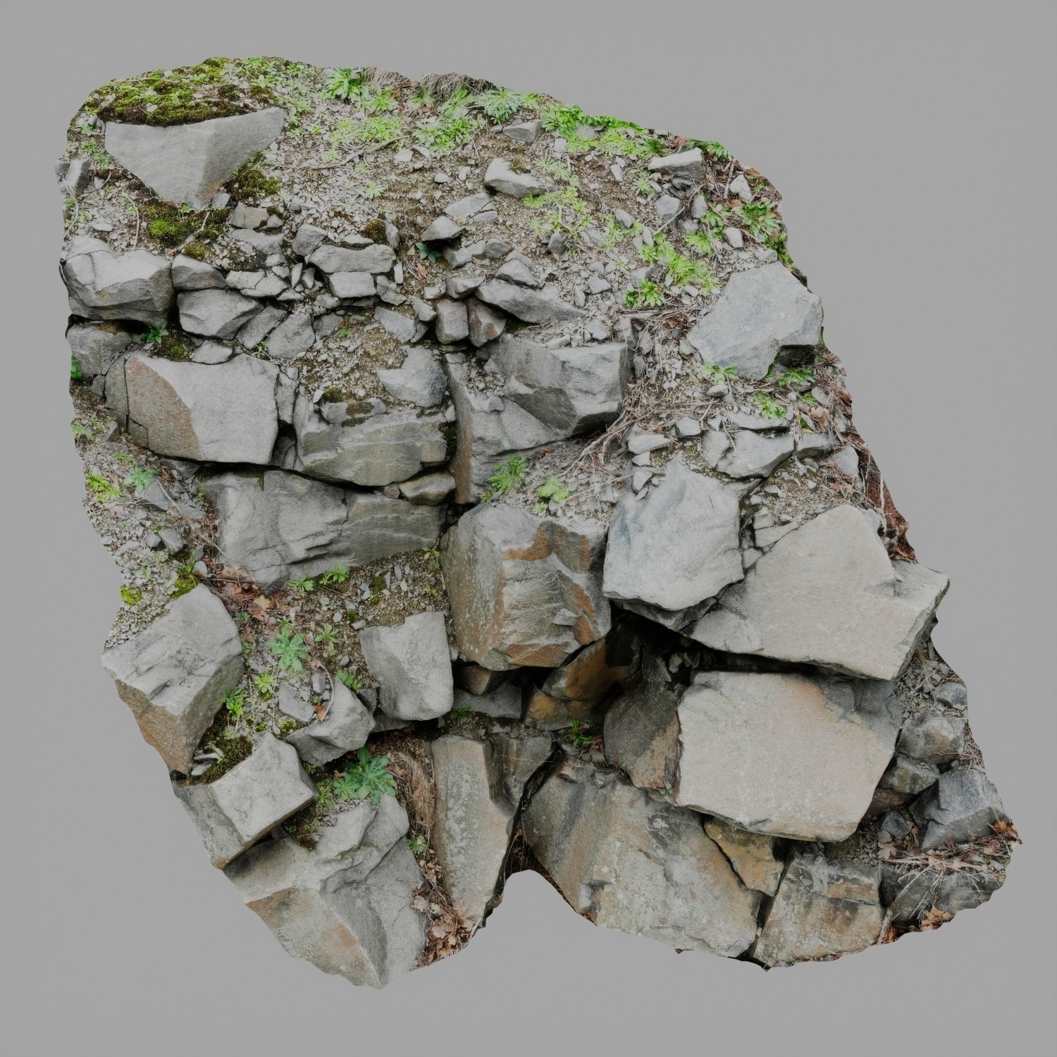 3d scanned cliff face M 3D model_2