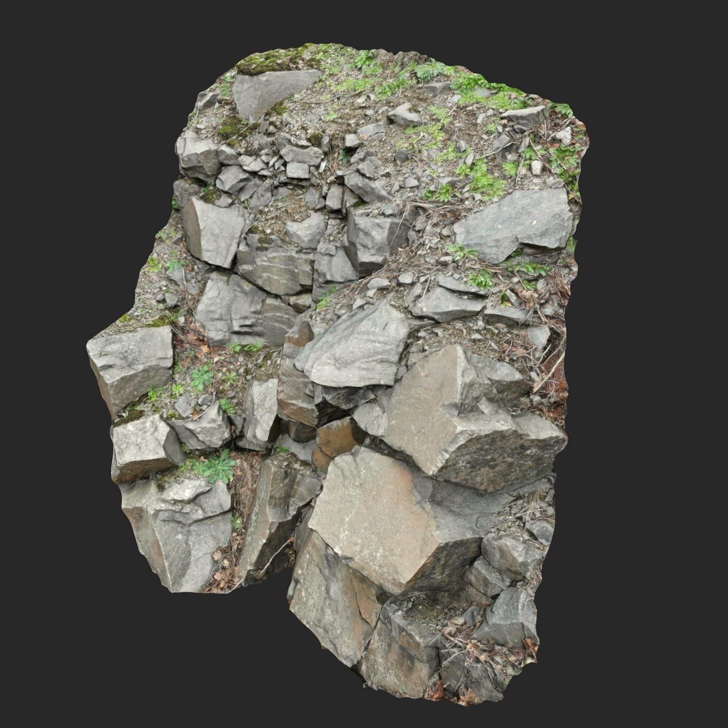 3d scanned cliff face M 3D model_6