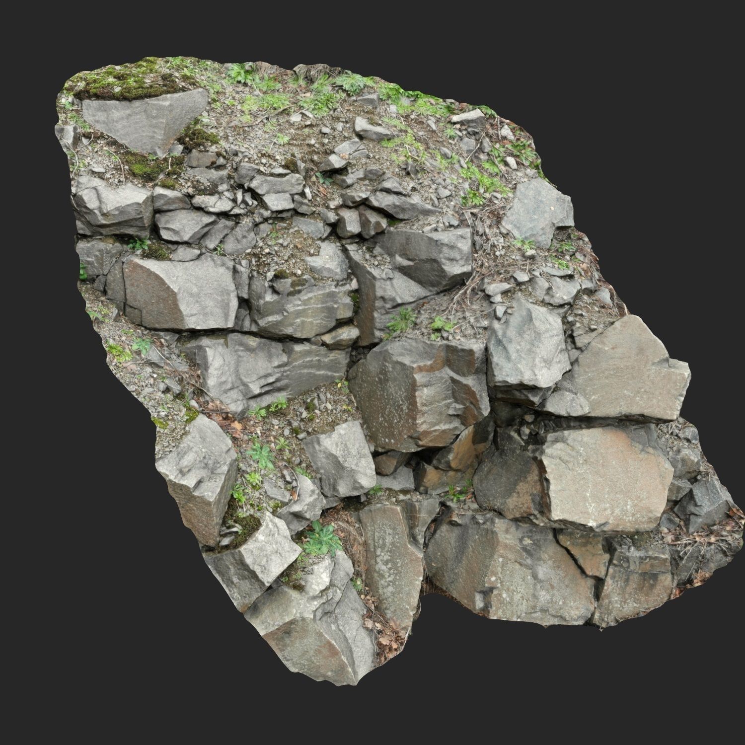3d scanned cliff face M 3D model_4