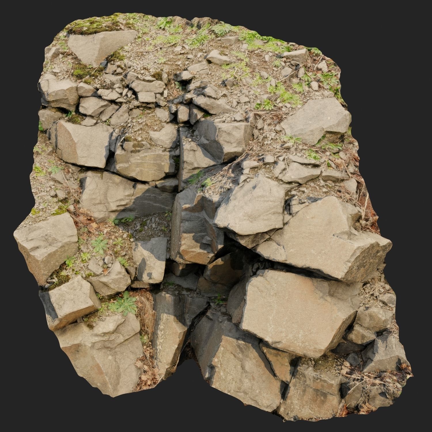 3d scanned cliff face M 3D model_8