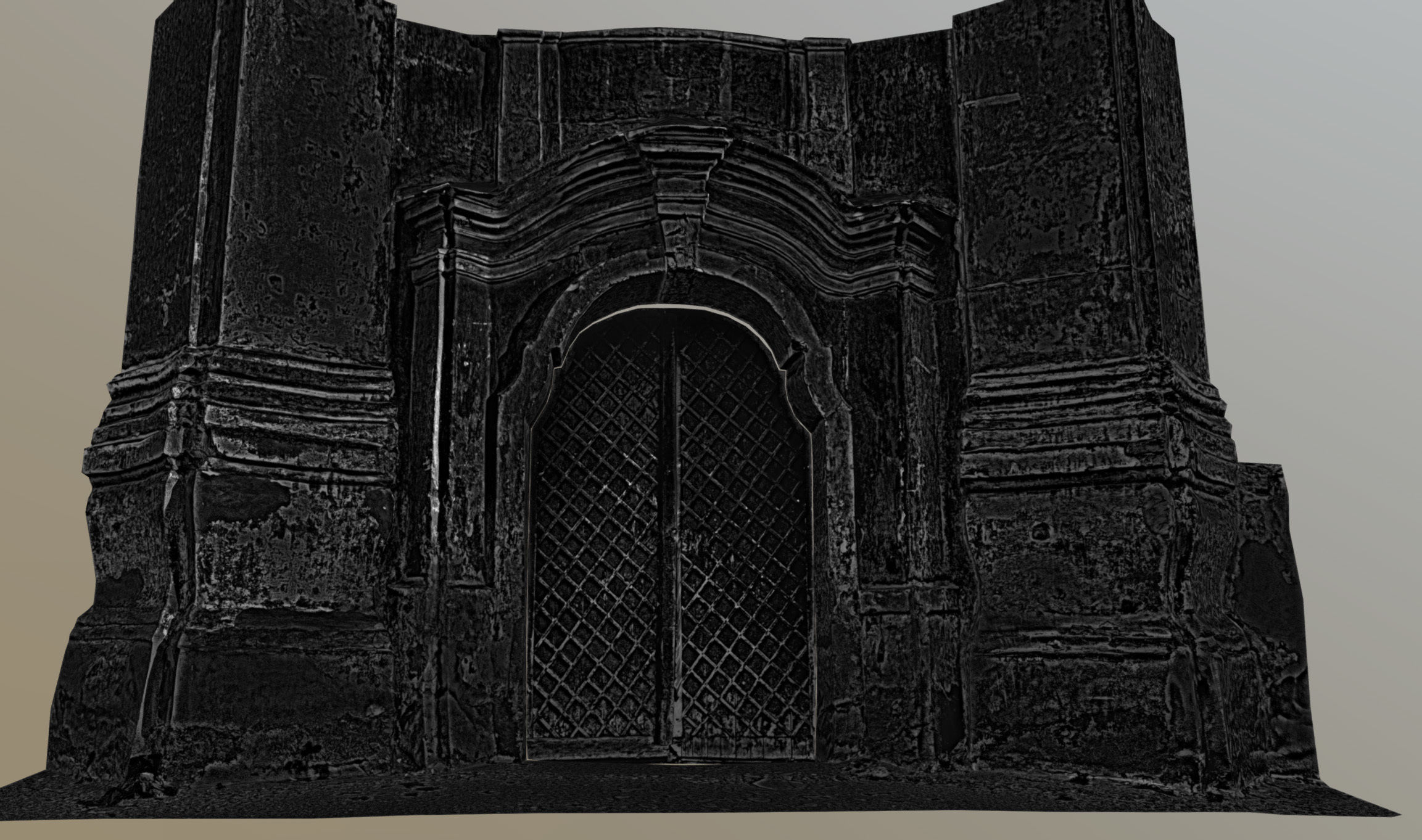 Old rusty church gate scan Low-poly 3D model_37