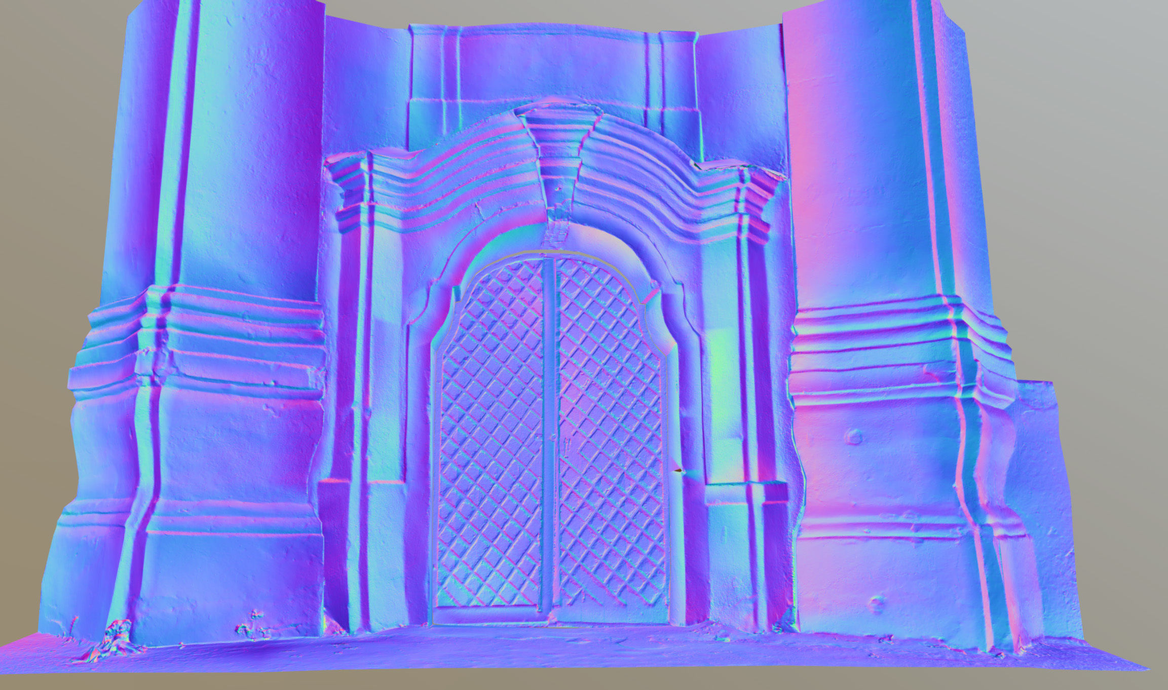 Old rusty church gate scan Low-poly 3D model_40