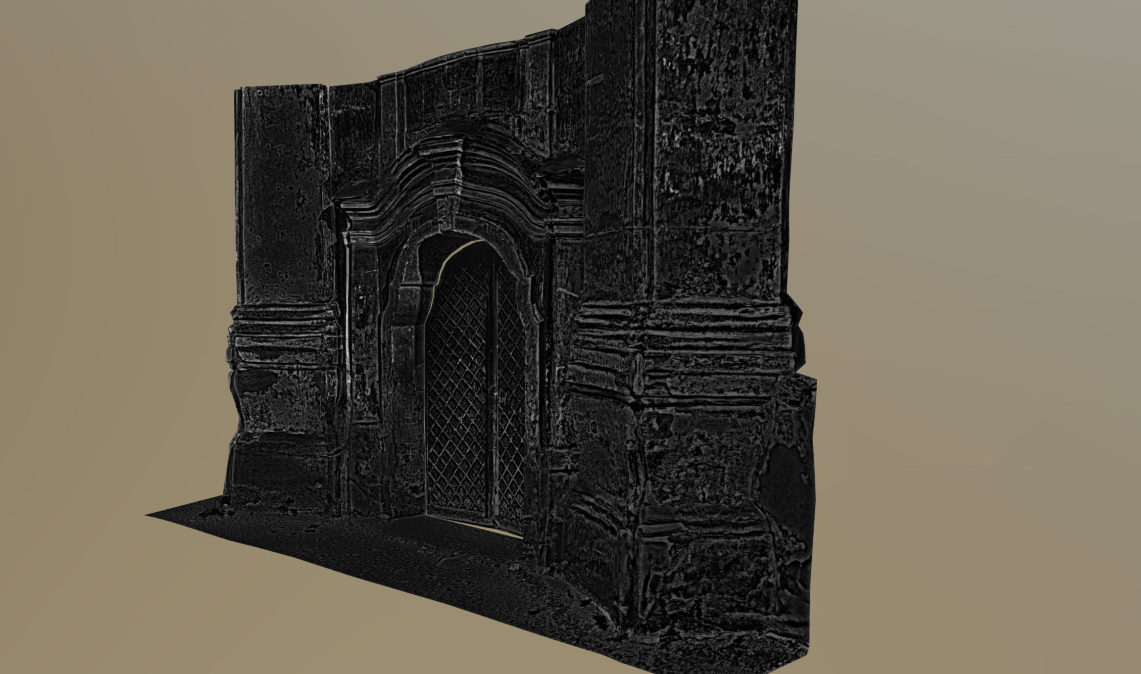 Old rusty church gate scan Low-poly 3D model_28