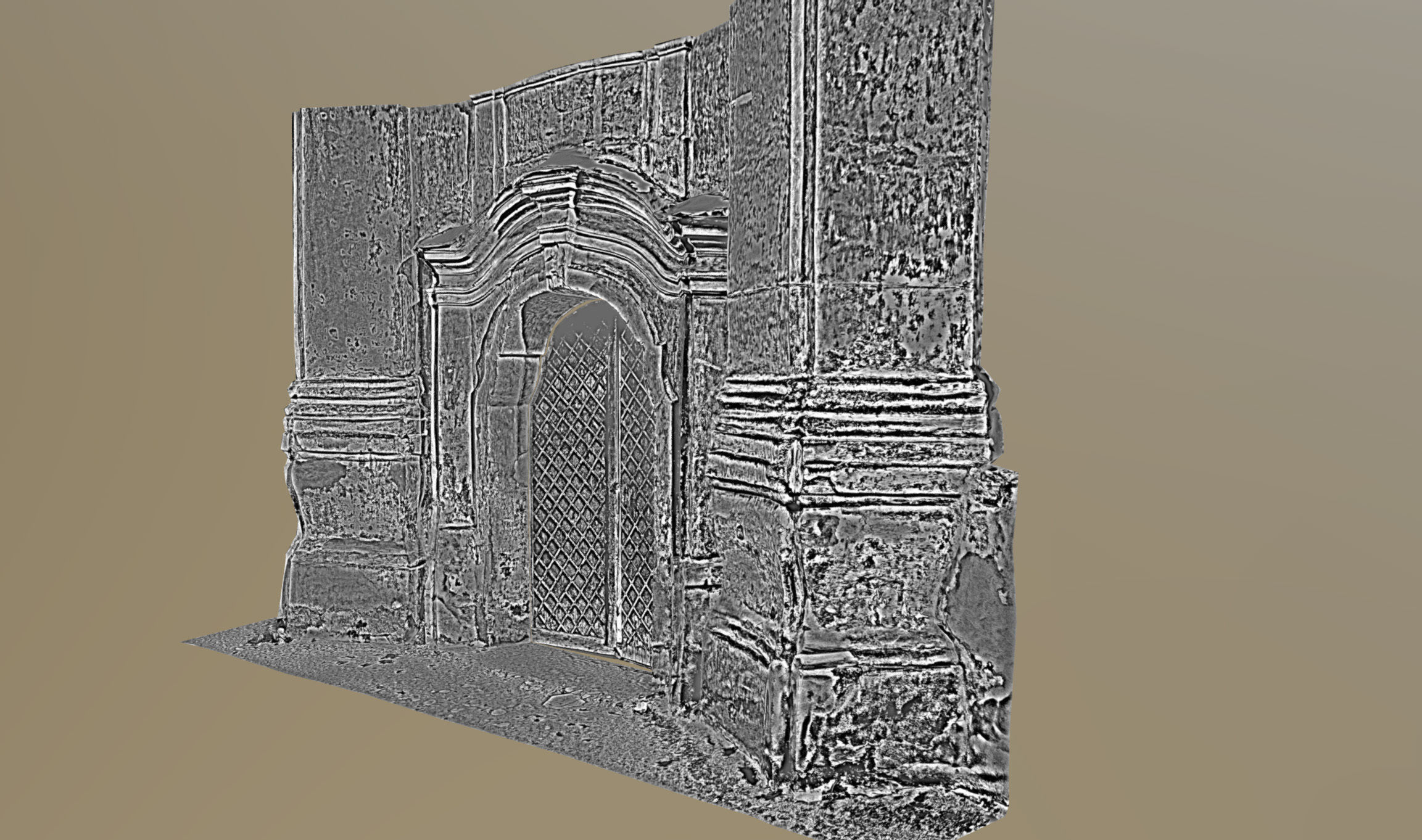 Old rusty church gate scan Low-poly 3D model_29
