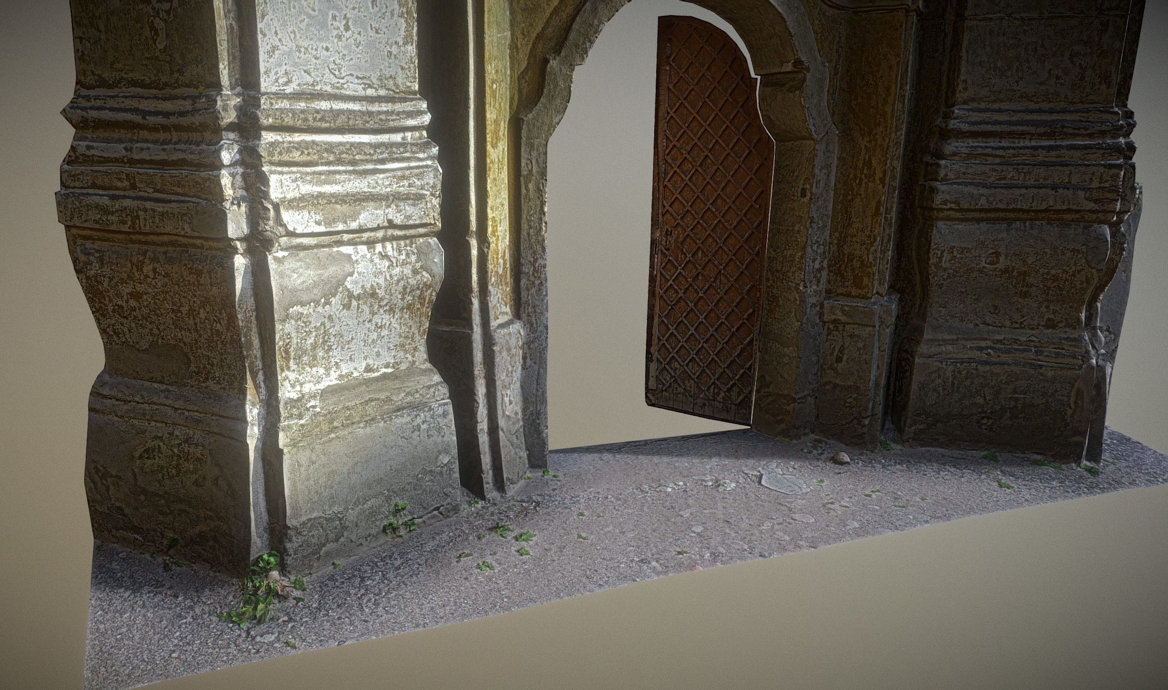 Old rusty church gate scan Low-poly 3D model_22