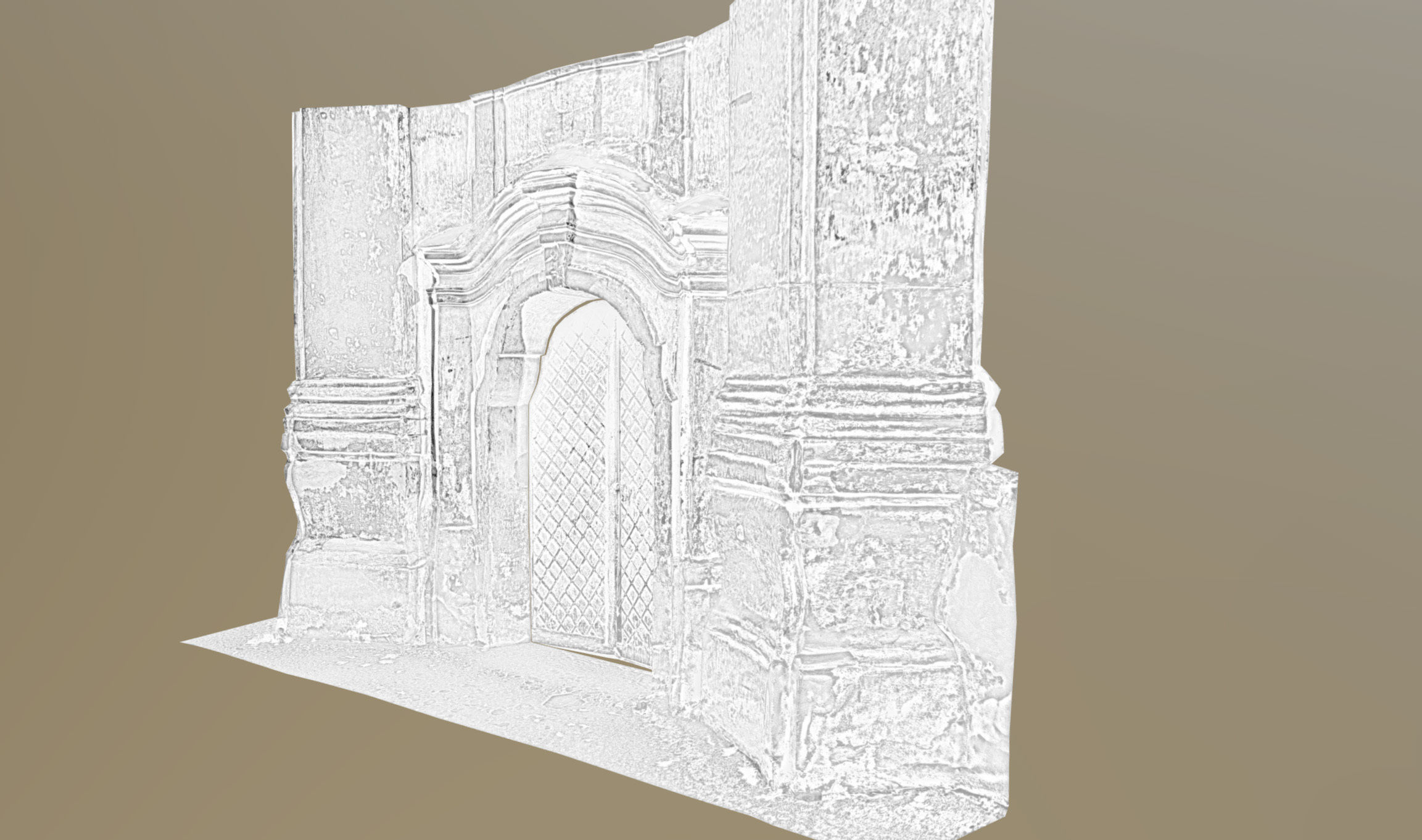 Old rusty church gate scan Low-poly 3D model_32