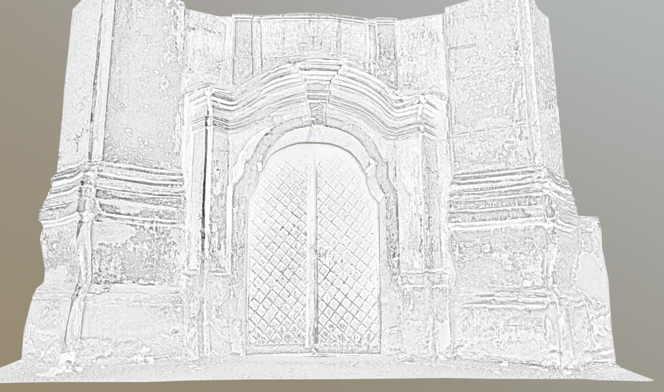 Old rusty church gate scan Low-poly 3D model_41