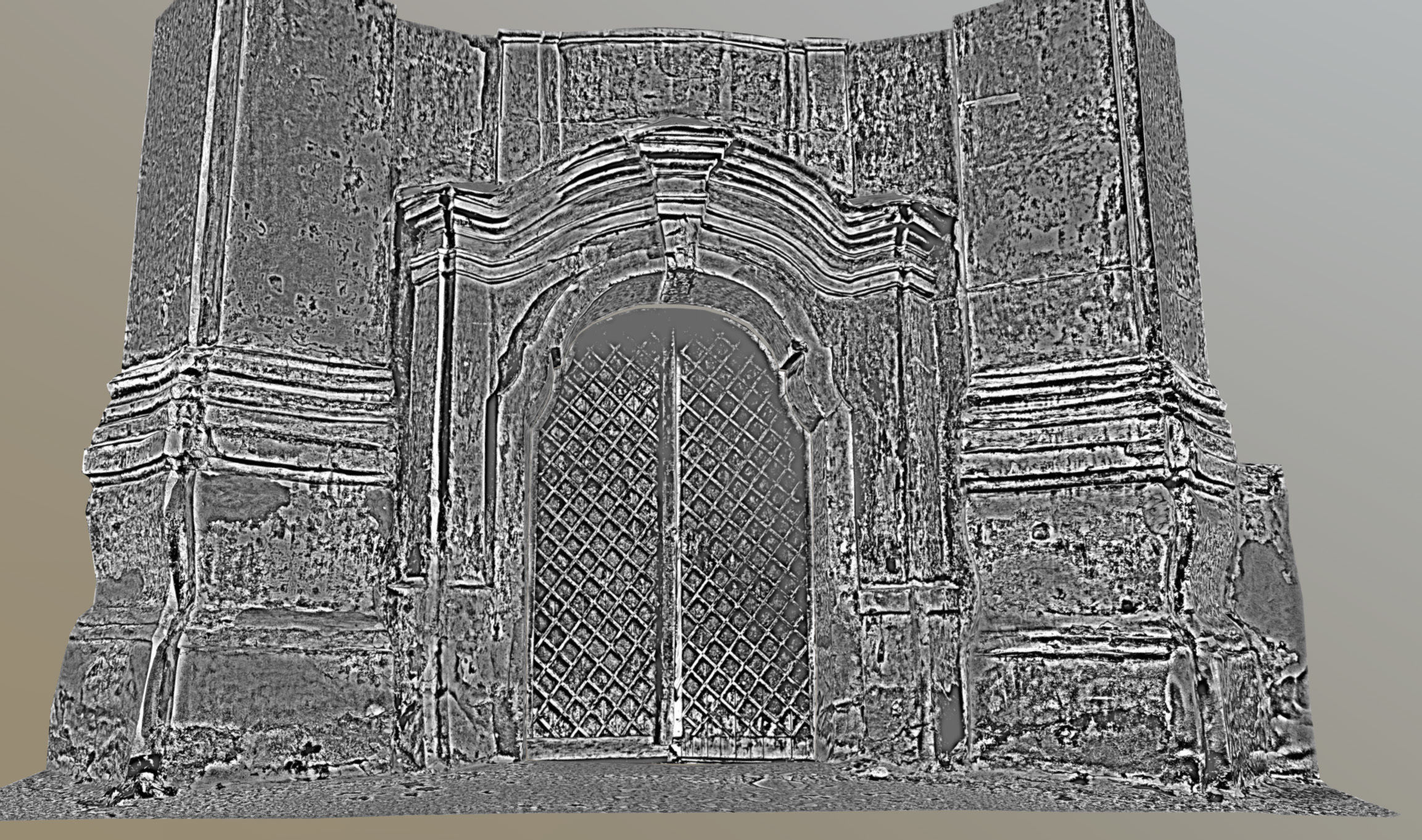 Old rusty church gate scan Low-poly 3D model_38