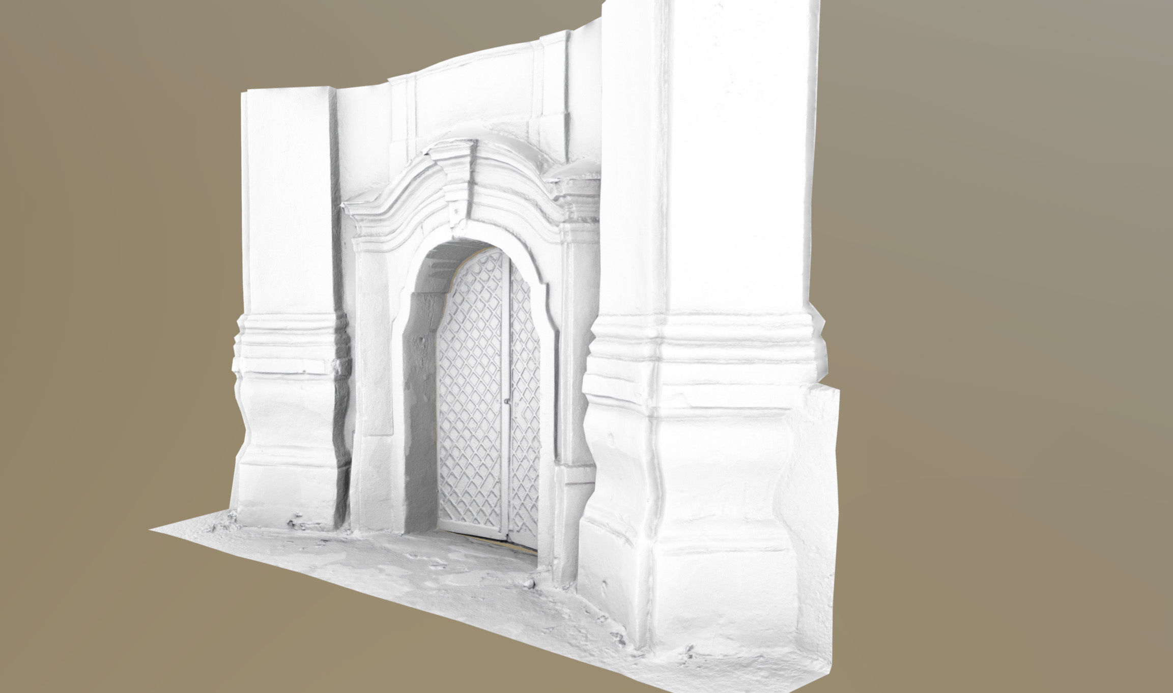 Old rusty church gate scan Low-poly 3D model_30