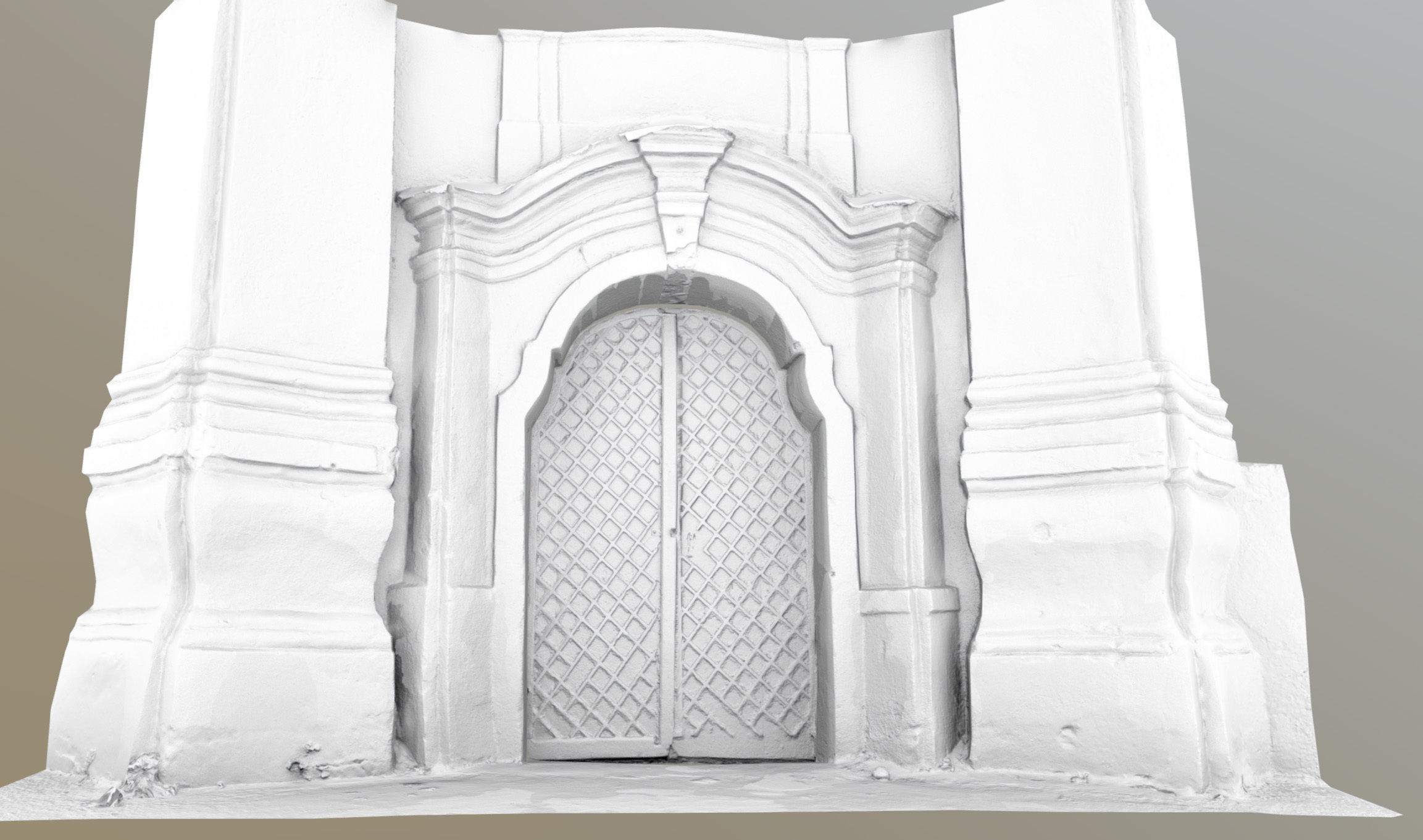Old rusty church gate scan Low-poly 3D model_39