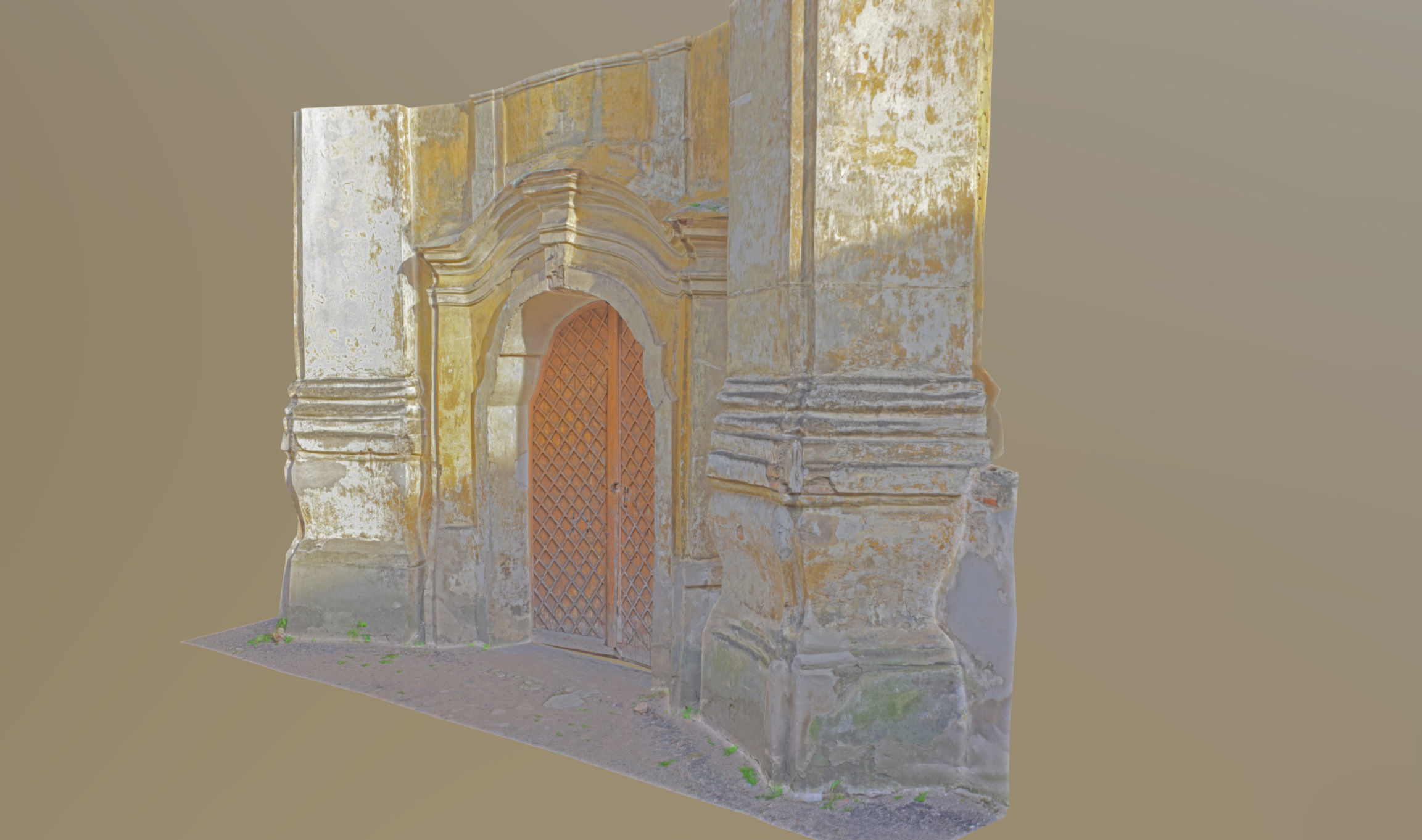 Old rusty church gate scan Low-poly 3D model_36