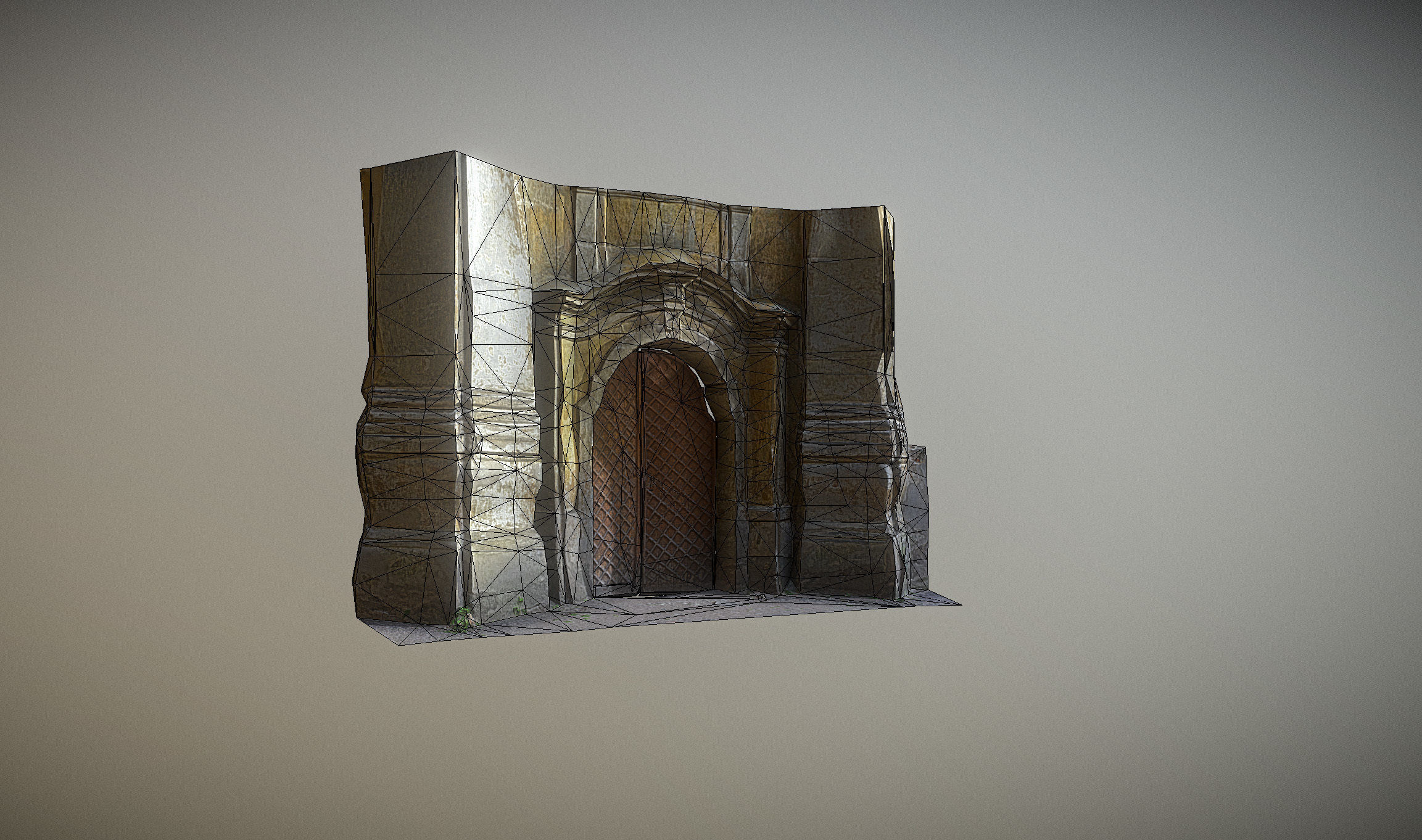 Old rusty church gate scan Low-poly 3D model_16