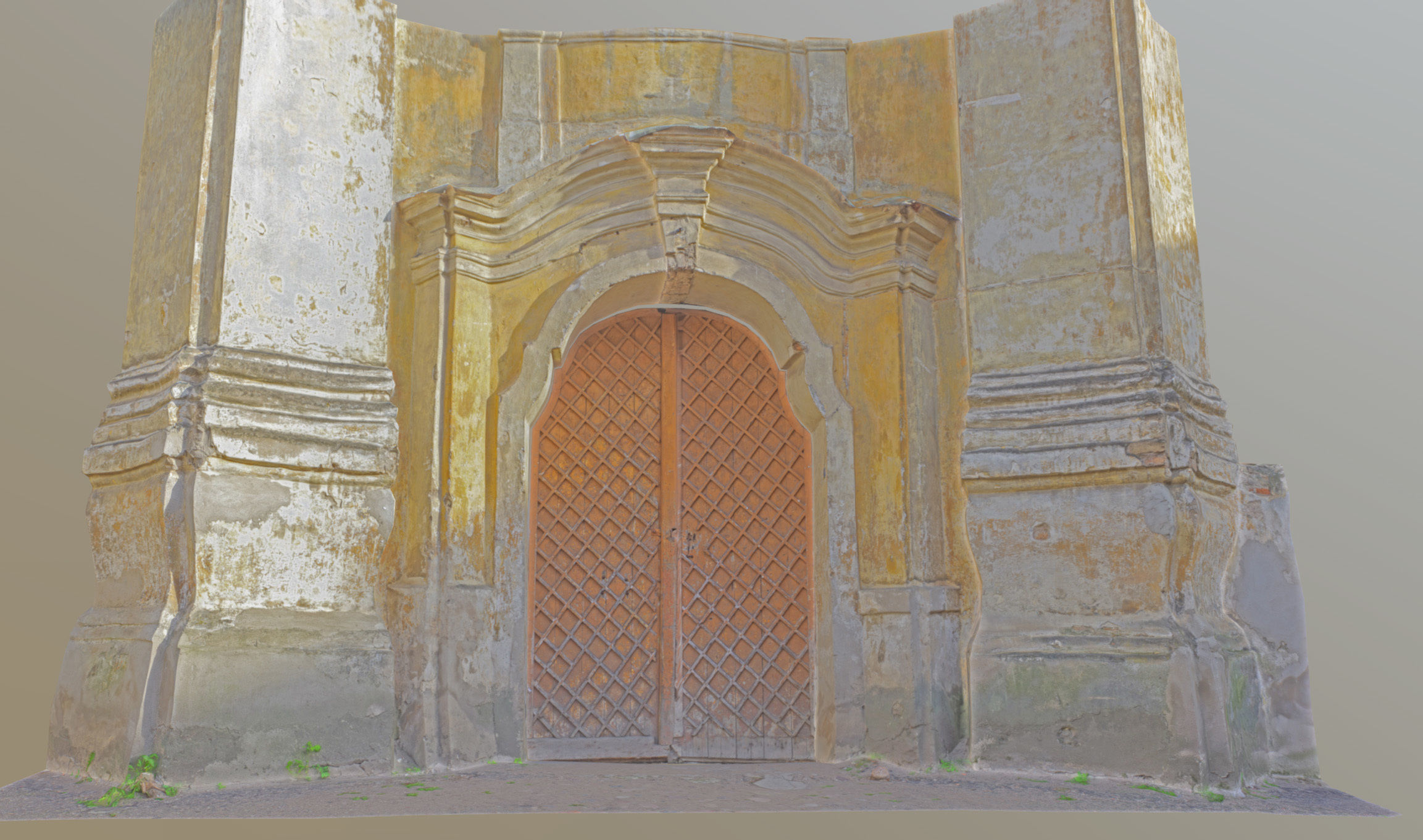 Old rusty church gate scan Low-poly 3D model_43
