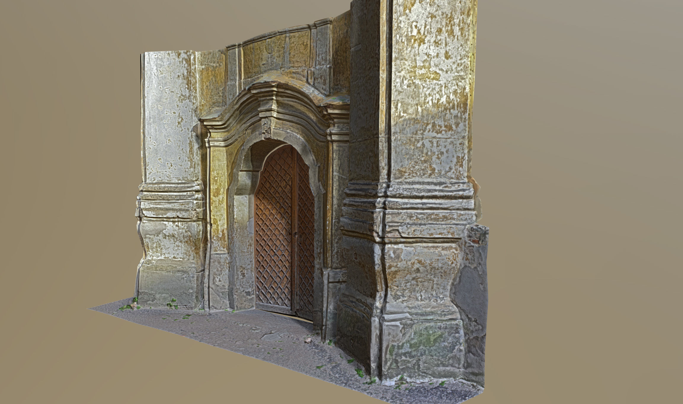 Old rusty church gate scan Low-poly 3D model_34