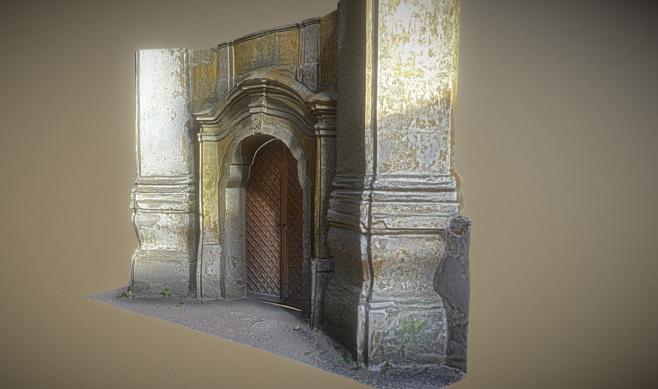 Old rusty church gate scan Low-poly 3D model_35