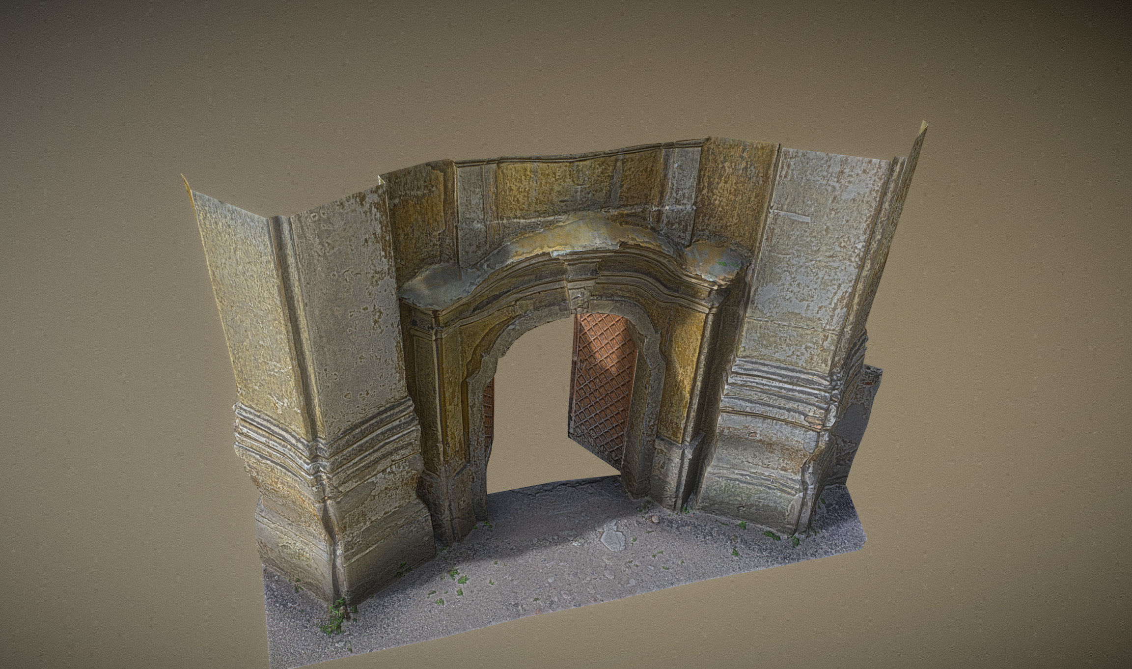 Old rusty church gate scan Low-poly 3D model_20