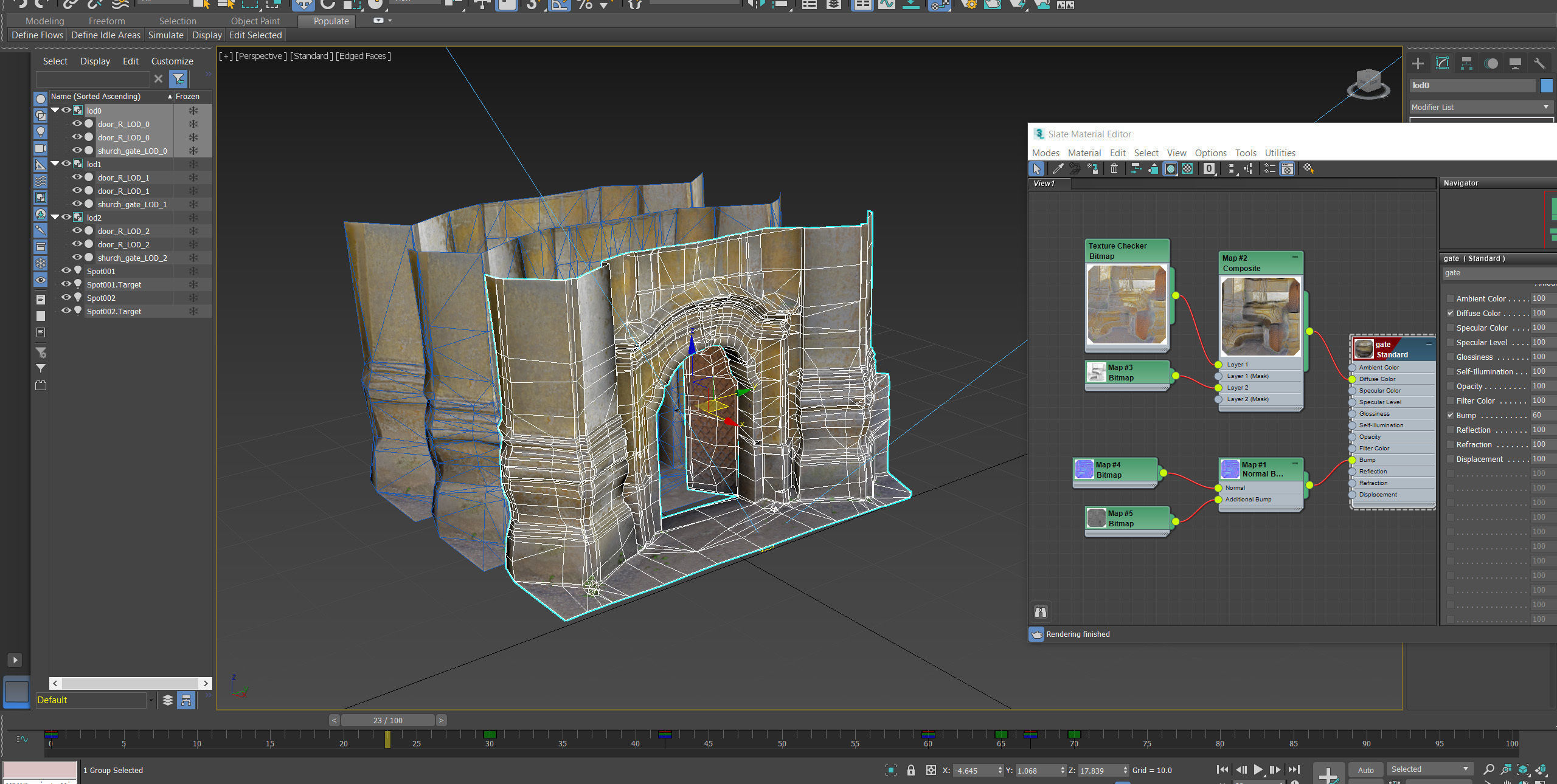 Old rusty church gate scan Low-poly 3D model_44