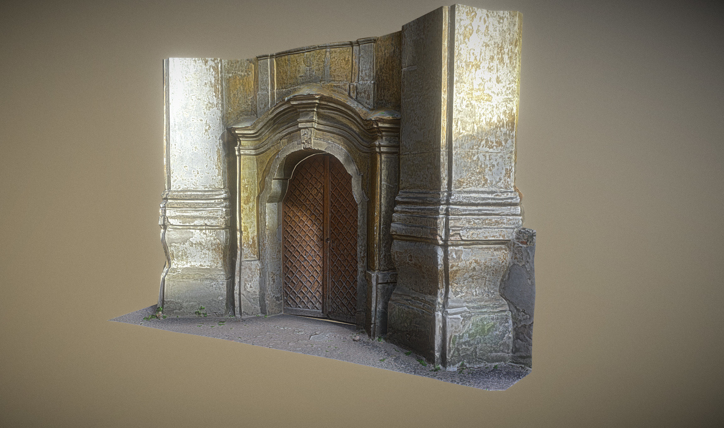 Old rusty church gate scan Low-poly 3D model_6