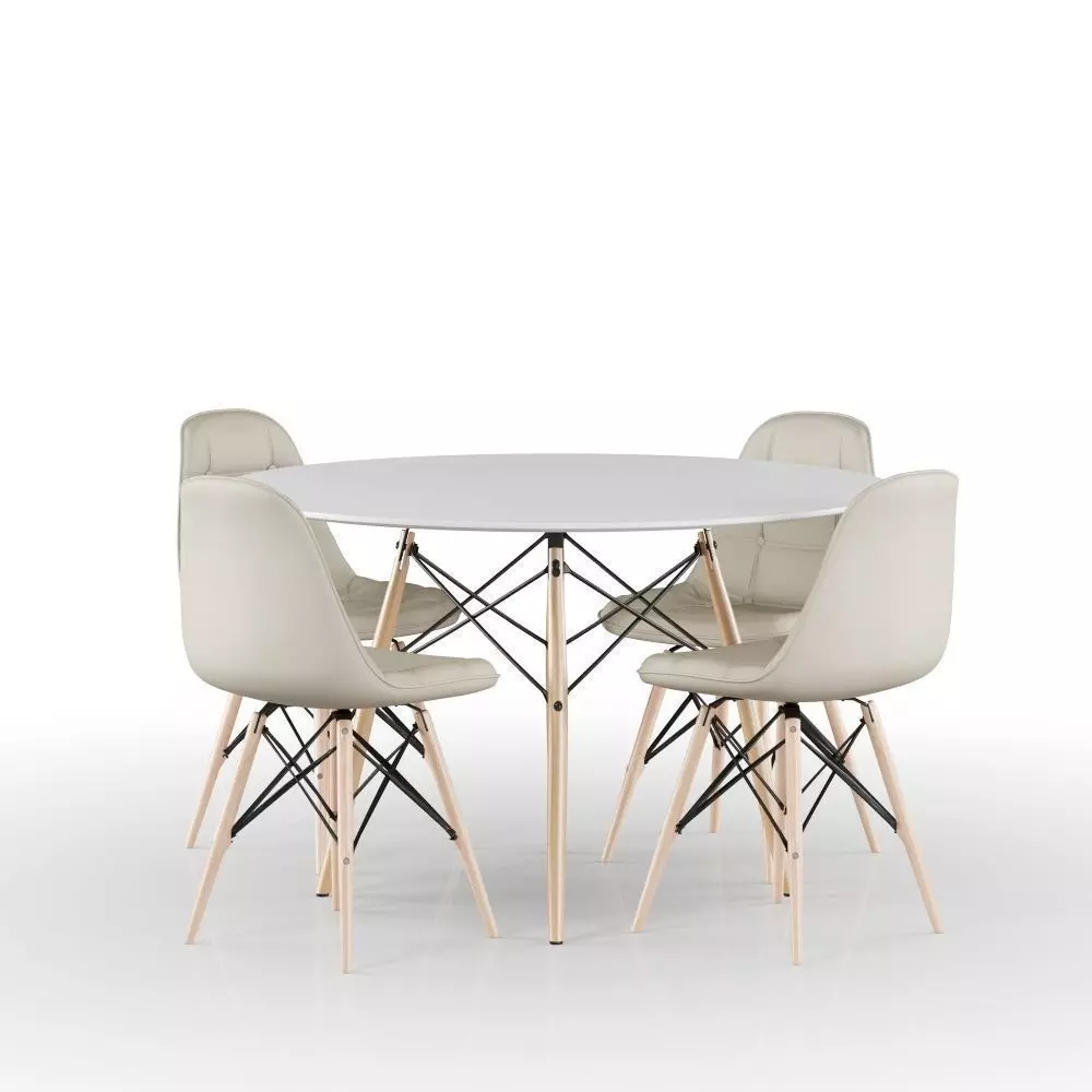 Set Eames Table and Chairs 3D model_0