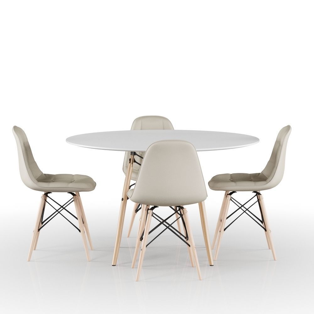Set Eames Table and Chairs 3D model_1