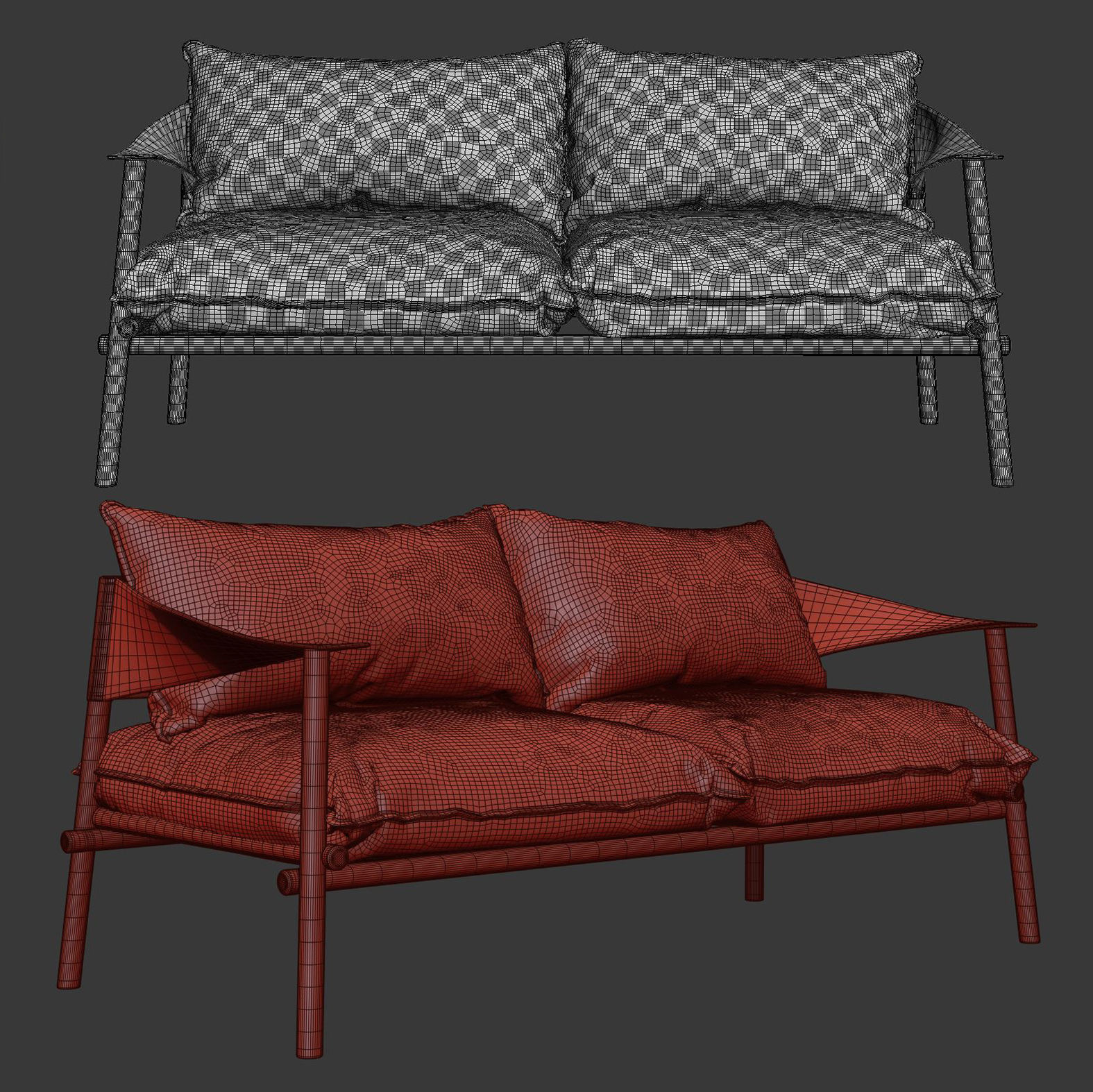Terramare Two Seats Sofa 3D model_4