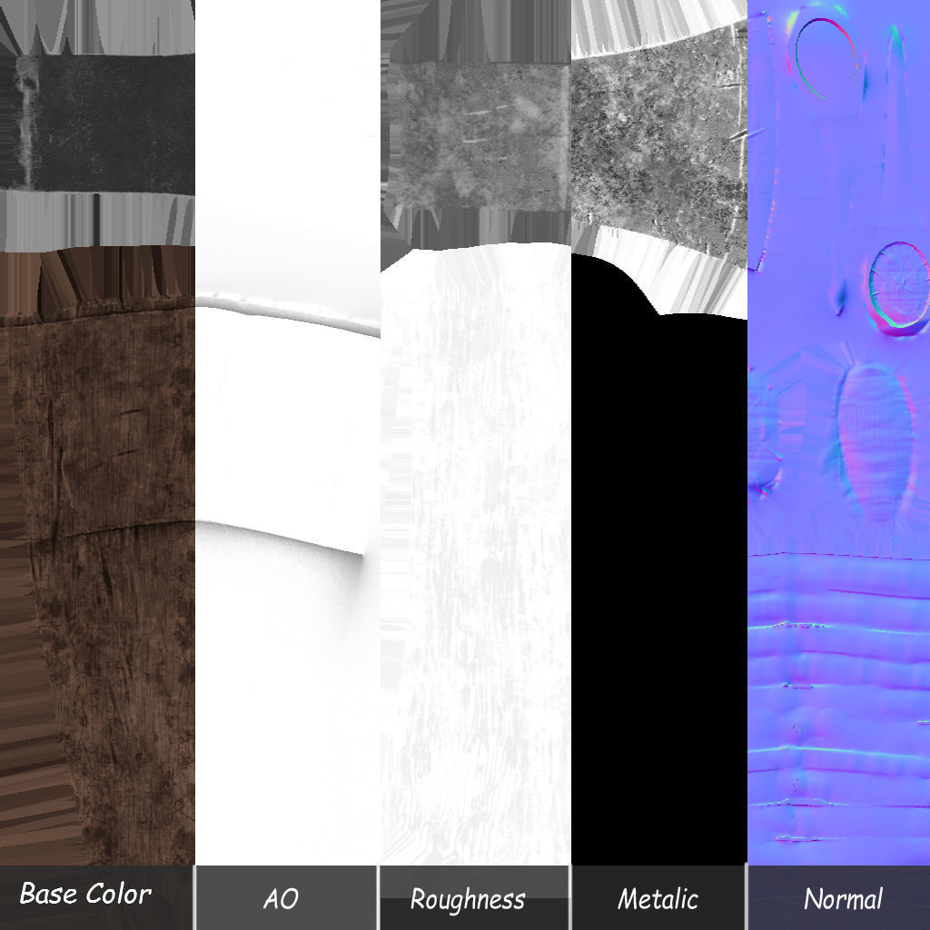 Low Poly Game Ready Axe Low-poly 3D model_10